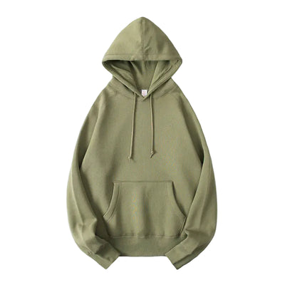 Green hoodie on a white background