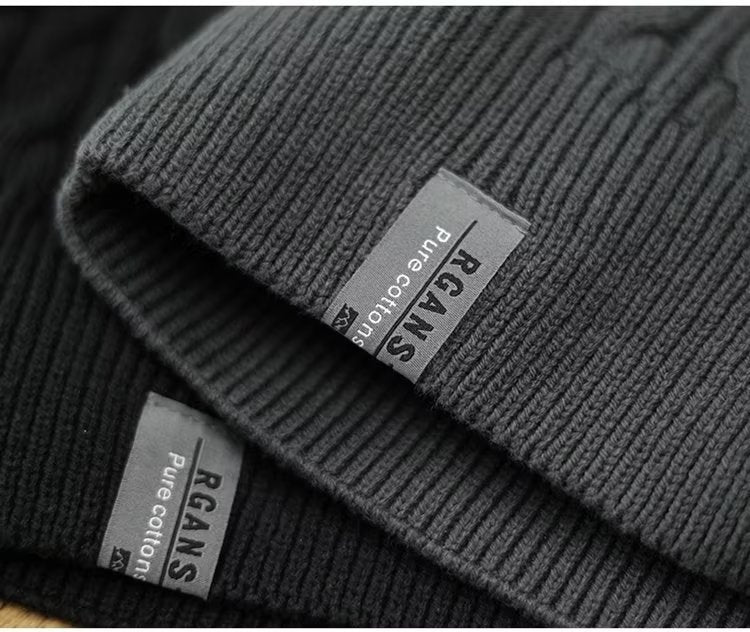 close-up dark grey sweater