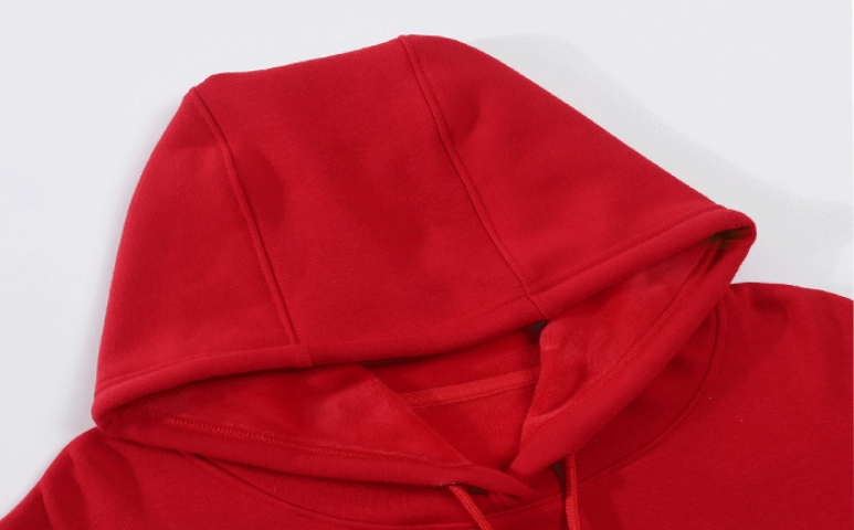 Close-up Red hoodie on a white background 