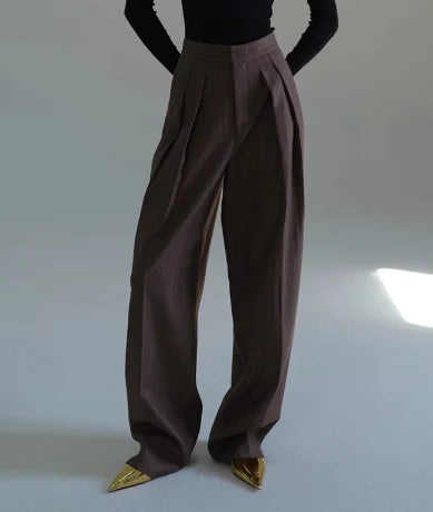 Striped Wide Trousers – Casual Everyday Pants