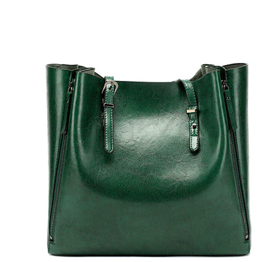 Green Tote Bag – Large Reusable Casual Shoulder Carryall