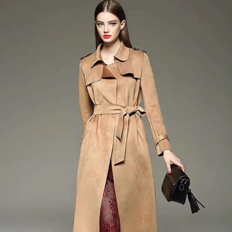 Suede Trench Coat