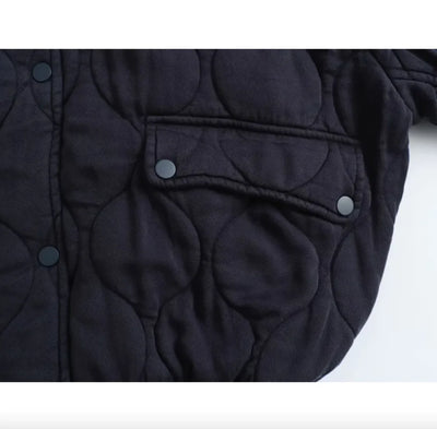Black Quilted Bomber Jacket