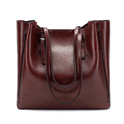 Burgundy Tote Bag – Large Reusable Casual Shoulder Carryall