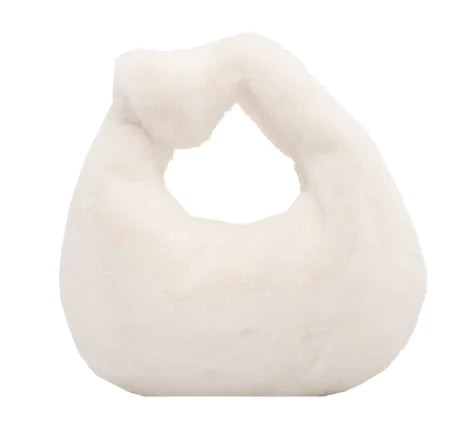 white fur bag