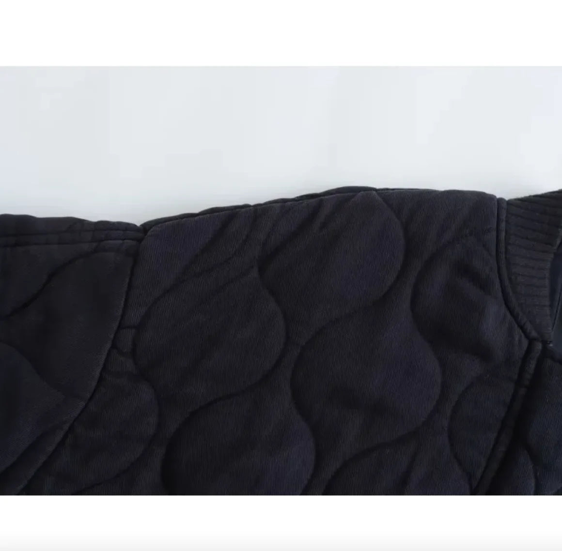 Black Quilted Bomber Jacket