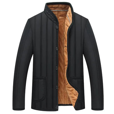Black jacket with brown interior on a white background