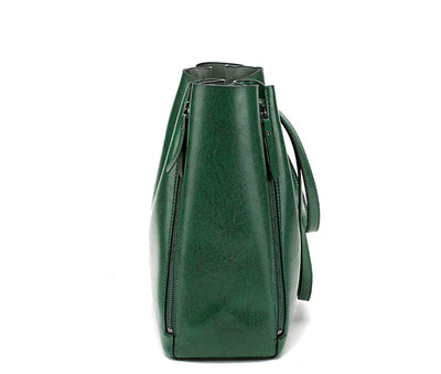 Green Tote Bag – Large Reusable Casual Shoulder Carryall - side view