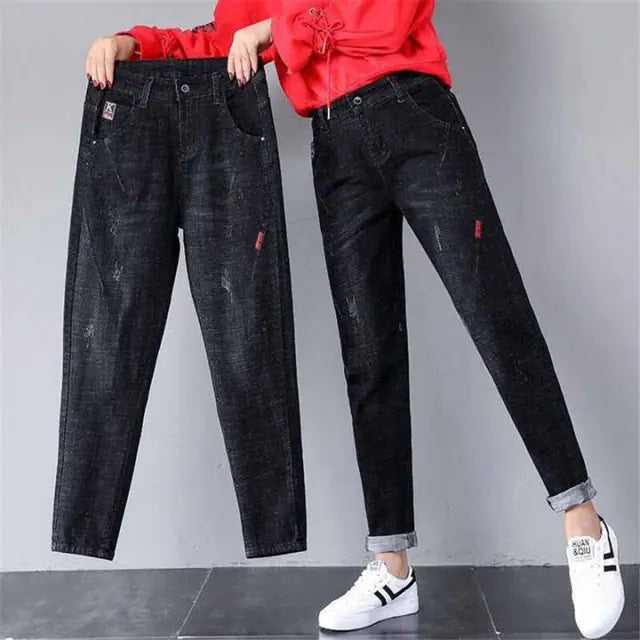 High Waist Tapered Jeans