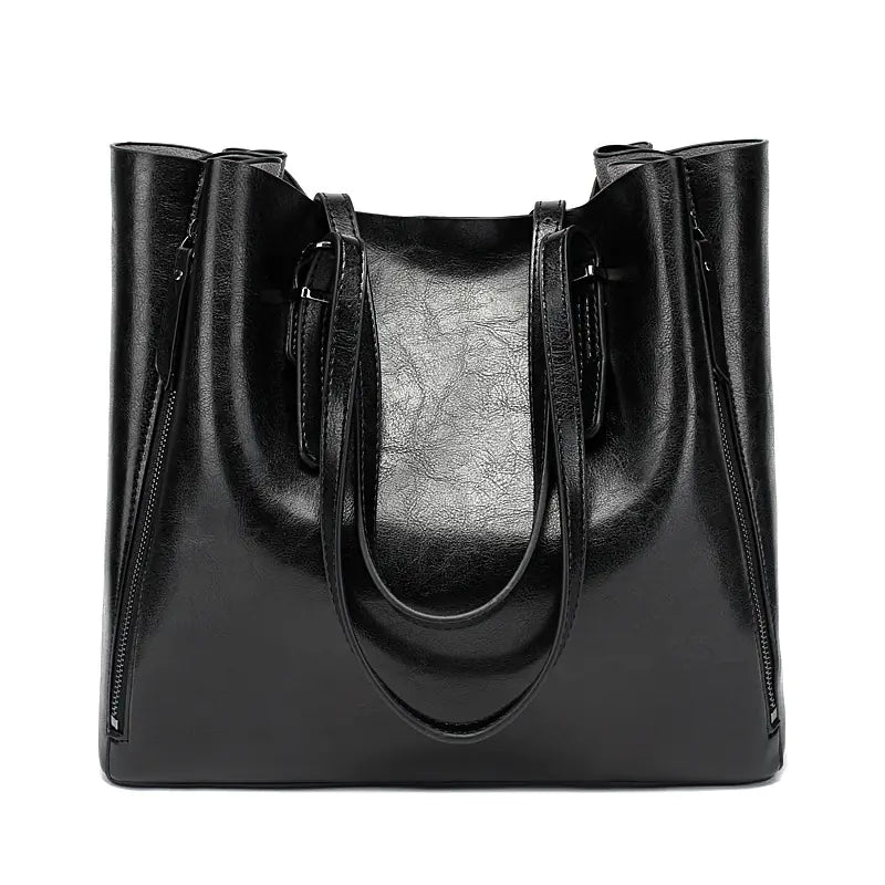 Black Tote Bag – Large Reusable Casual Shoulder Carryall