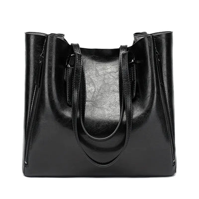Black Tote Bag – Large Reusable Casual Shoulder Carryall