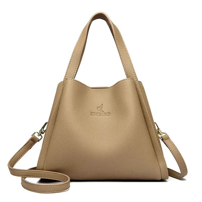 camel handbag with a strap