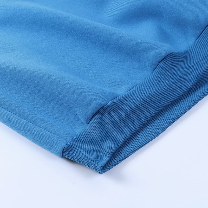 Close-up of blue fabric on a white background
