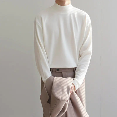 Men's Loose Velvet Turtleneck Sweater