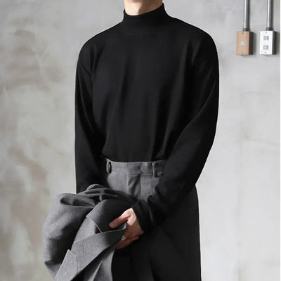 Men's Loose Velvet Turtleneck Sweater