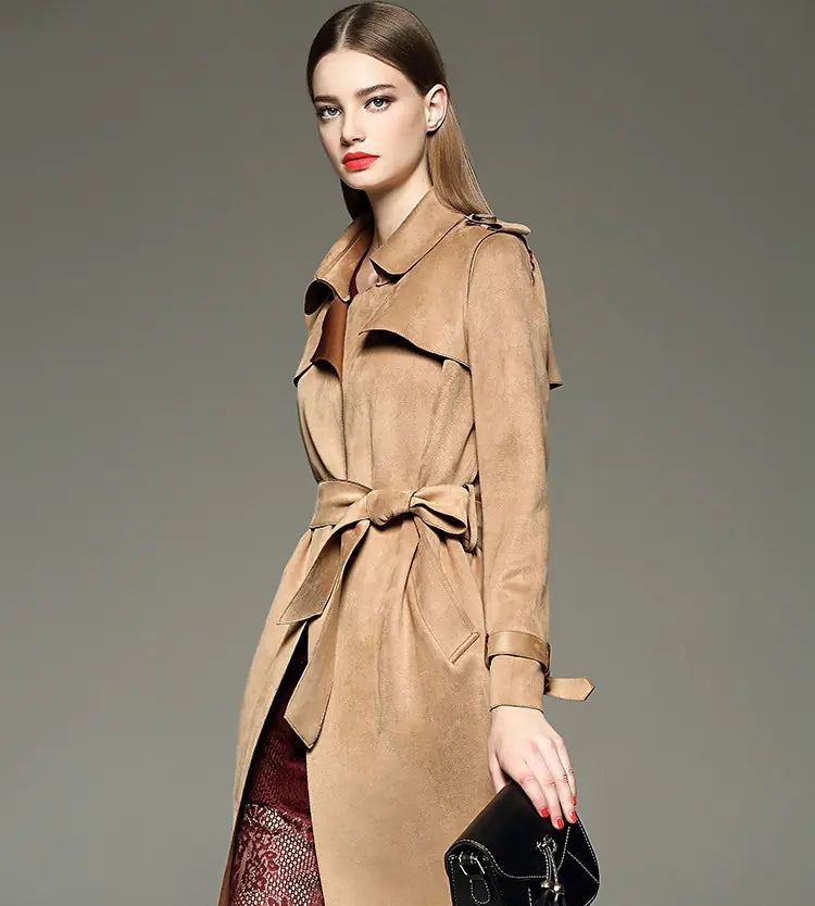 Suede Trench Coat