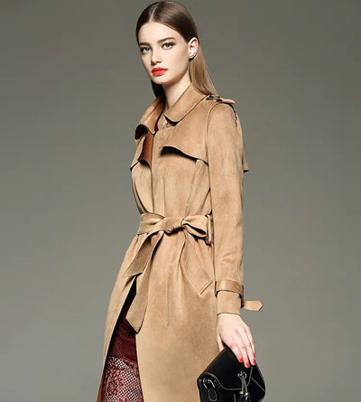 Suede Trench Coat