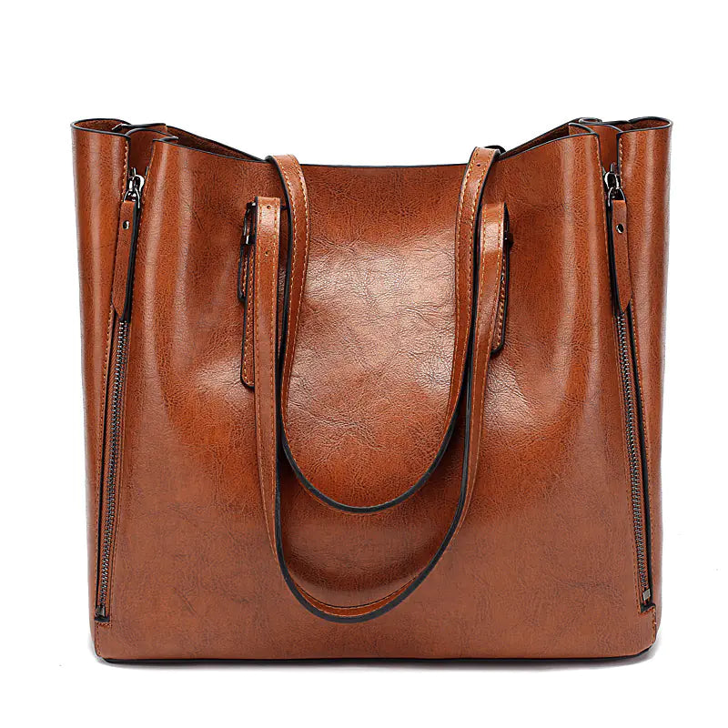 Brown Tote Bag – Large Reusable Casual Shoulder Carryall